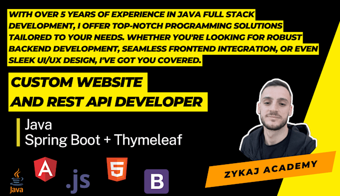 Create rest api, website in java, spring boot as full stack developer ...