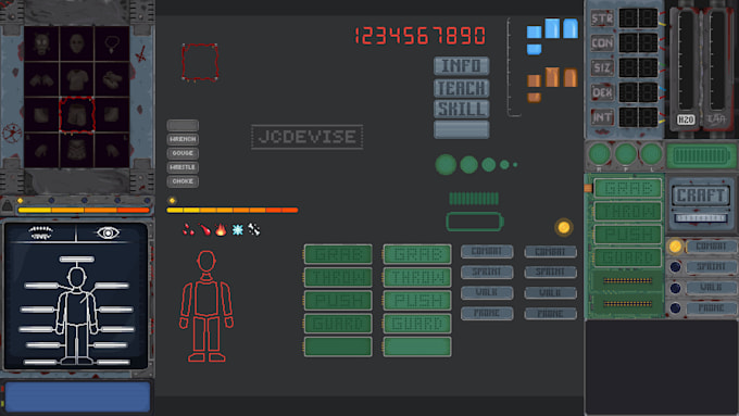 make pixel art game UI and hud for your game