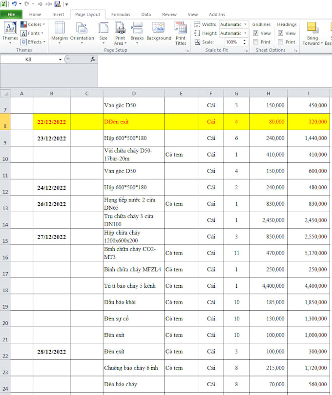 handle data in table