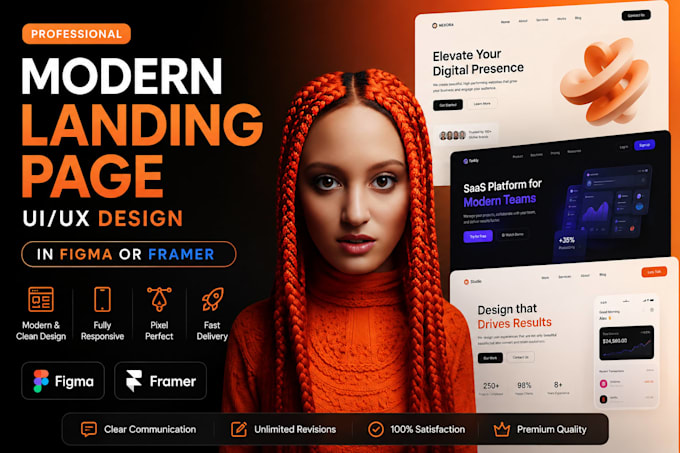 Design modern landing page ui ux design in figma or framer by Web ...