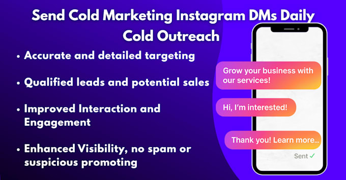 send cold marketing instagram dms for you, daily cold outreach dms