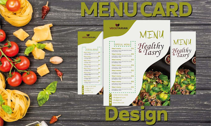 Two Pages Menu Card Design Create menu card design, menu board, food flyer, restaurant menu by ...