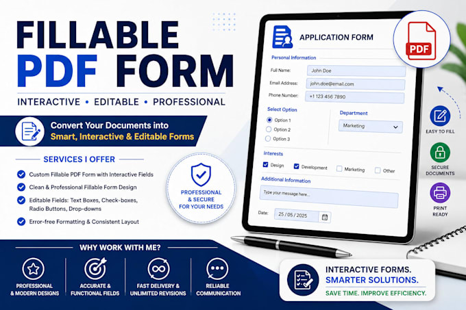 convert your document into a fillable pdf, editable pdf
