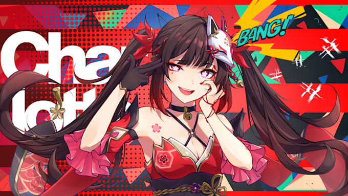 draw anime art illustration for character design, oc, pfp, fanart, vtuber