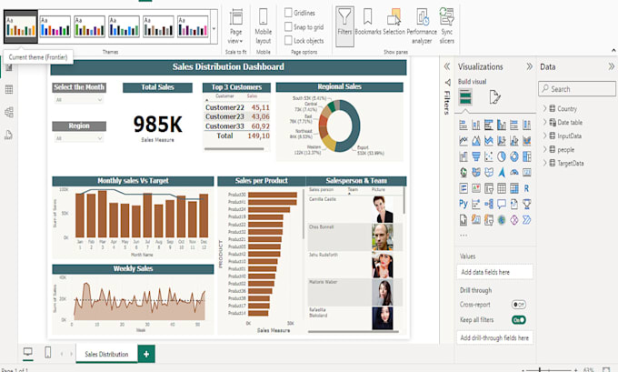 create a power bi report for you