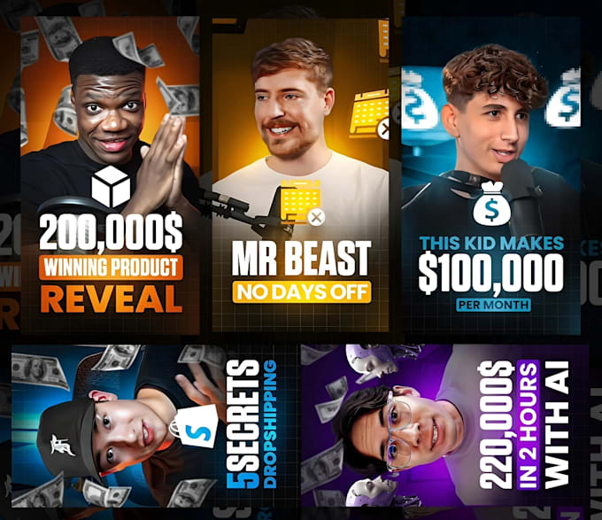 design youtube shorts, reels, instagram cover thumbnails