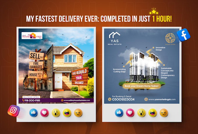 design creative instagram post and facebook ads design