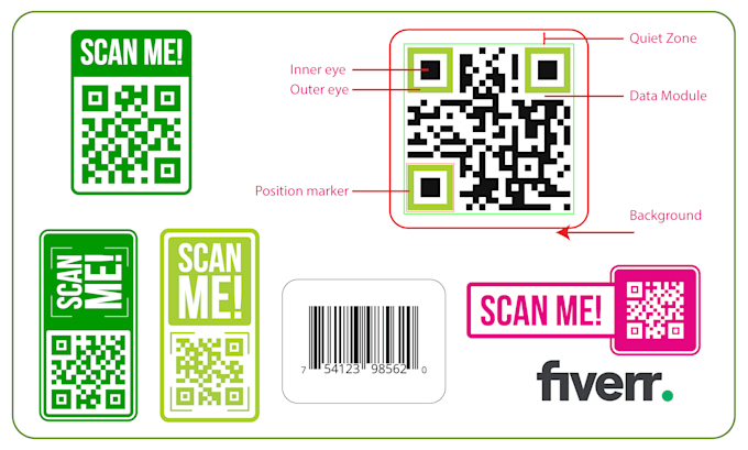 create professional qr code design and barcode sticker