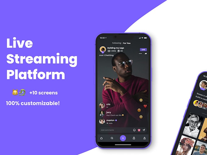 develop mobile app, live streaming app, dating app, flutter app react native app