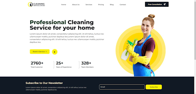 create custom website for plumbing, cleaning, construction and roofing services