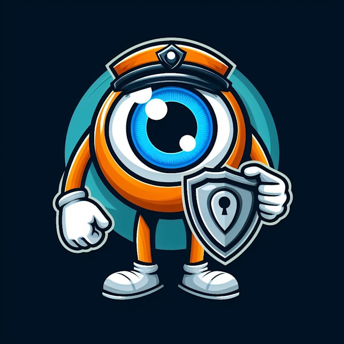do eye catchy security company modern mascot logo design