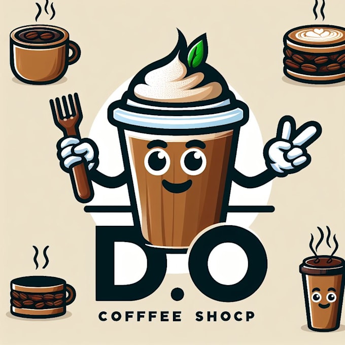 do cofe shop resturant mascot logo design