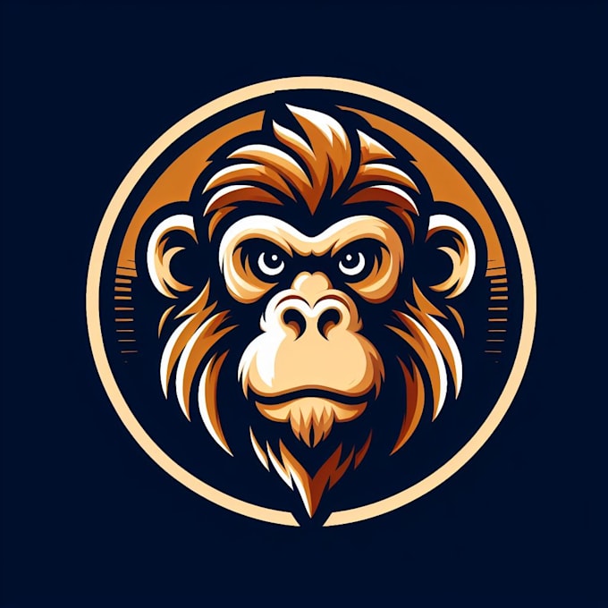 do monkey modern style mascot logo design