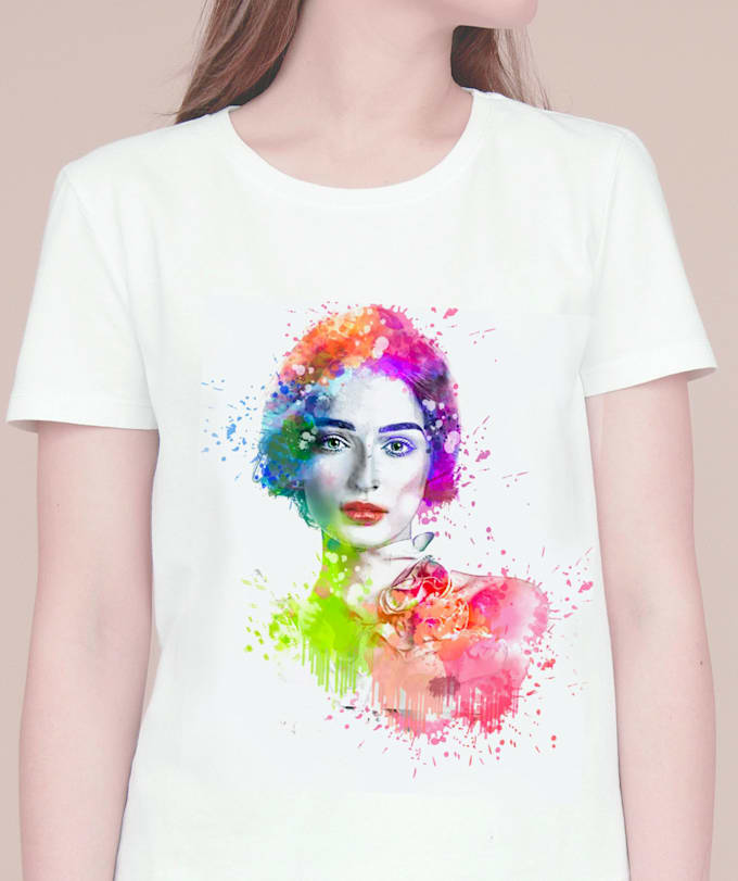 create custom watercolor, typographic and artistic t shirt designs for you