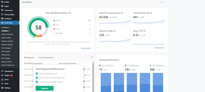 do wordpress onpage SEO with rankmath or yoast