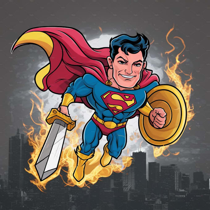 create super hero cartoon character