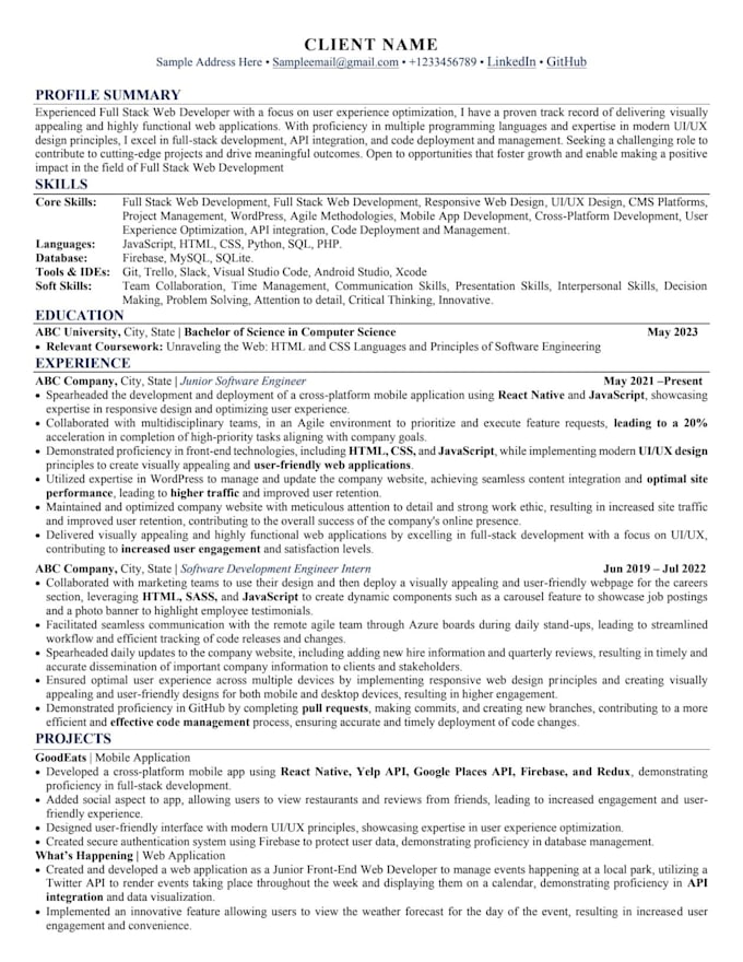 write tech resumes, CV for devops cloud engineers, full stack software developer