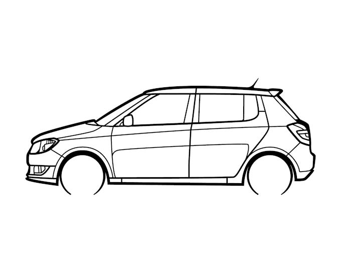 draw silhouette vehicle, car, bikes, yacht