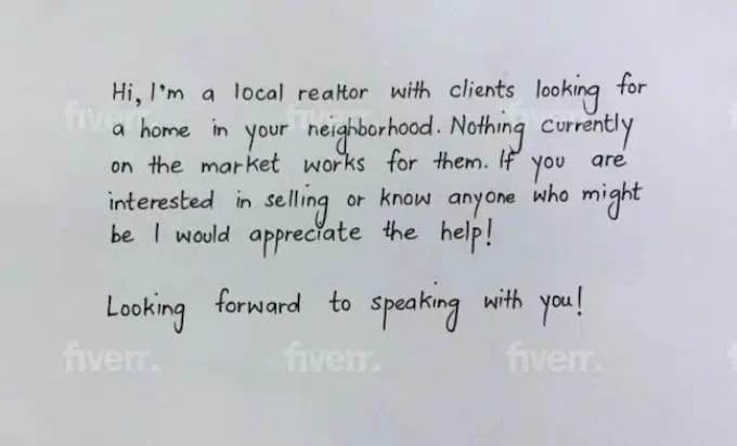 handwrite letters and cards for you