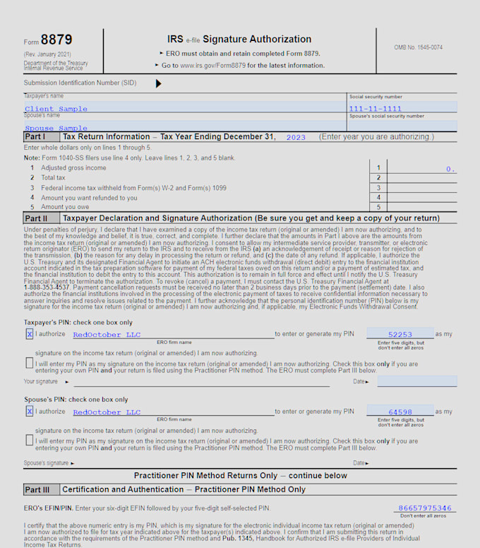 prepare and efile USA individual income tax return
