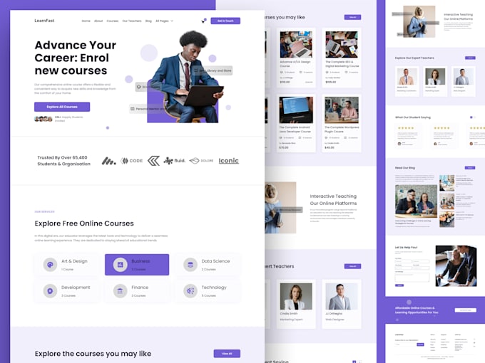 do neat professional web landing page UI UX design figma