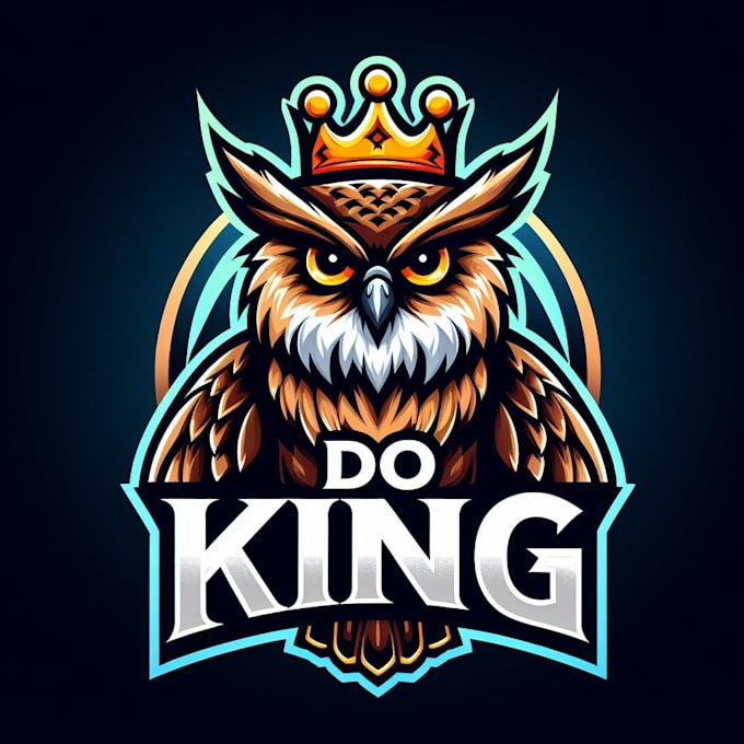 do king owl  style modern mascot logo design