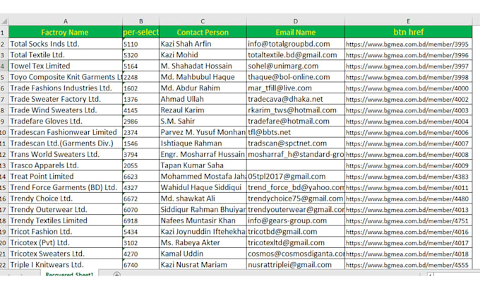 do data scraping, excel data entry, web research, lead generation