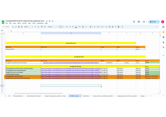 do a complete website SEO audit report and competitor analysis