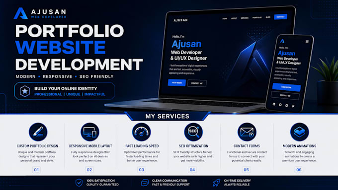 design and develop a professional portfolio website