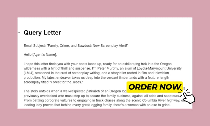 write a query letter to get instant approval