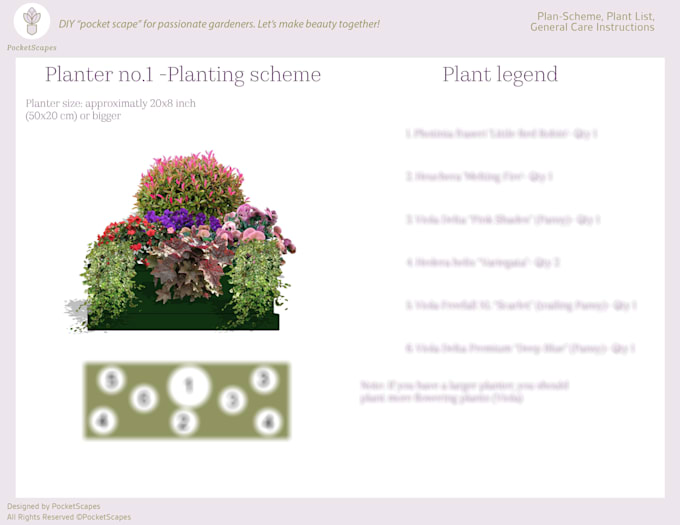 create planting design for single pot or planter