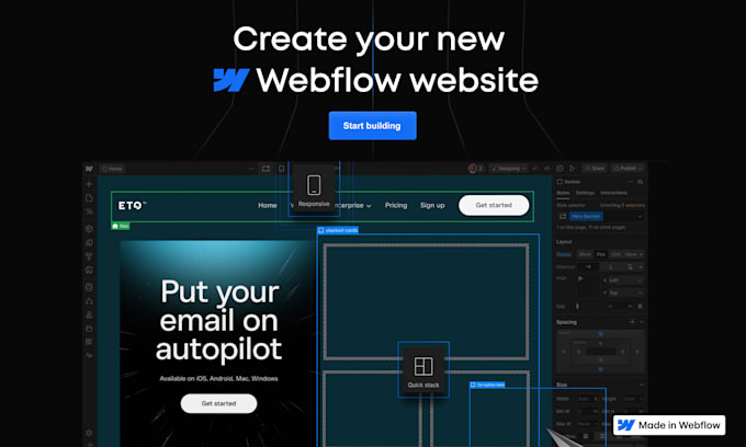 design and develop an high quality website on webflow UX UI