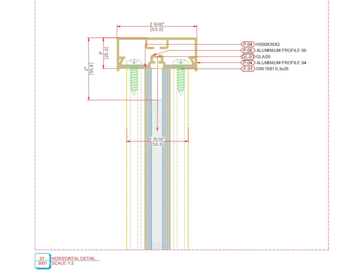 create balustrade glass railing shop drawing