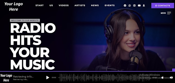 create radio station website within 24 hours