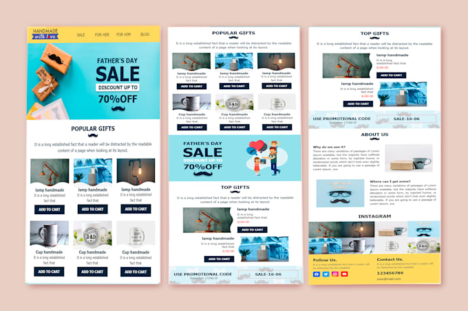 design responsive html email template and newsletter