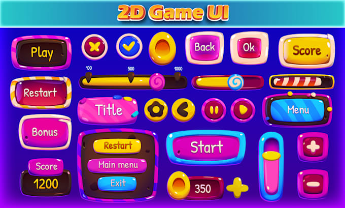Create 2d game ui ux graphics design for you by Aneeskhan721 | Fiverr