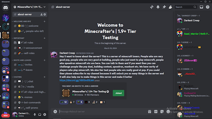 make you wonderful discord server for gaming, talking etc