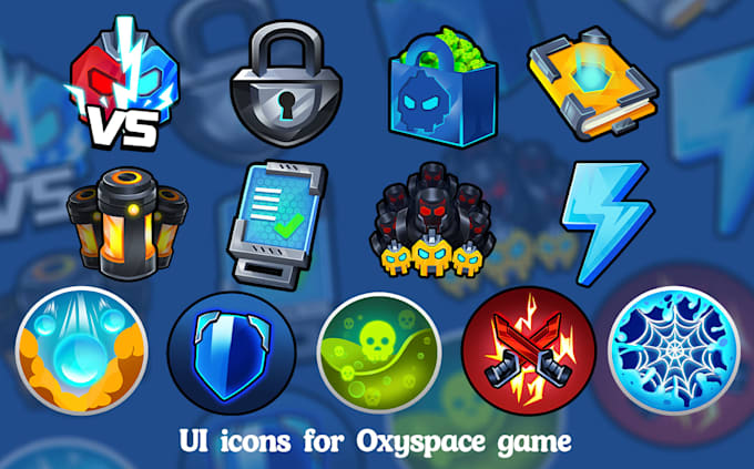 draw  2d  icon,  asset, background and cartoon UI for your game