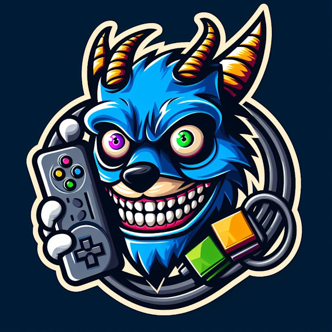 do mask, carton, gaming, computar, mascot logo design