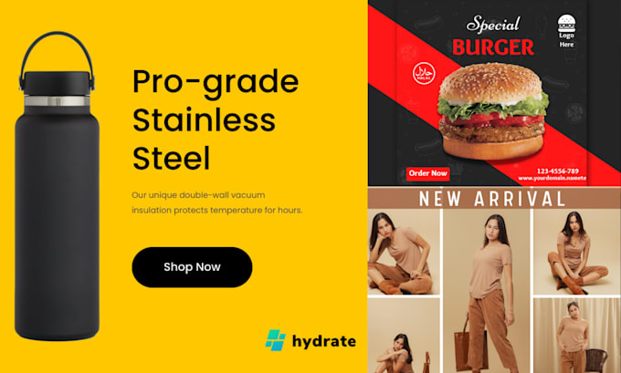 design eye catching facebook ads images in 2hrs