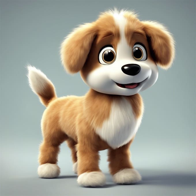 model 3d cute animal character cartoon, pixel art style 3d toy