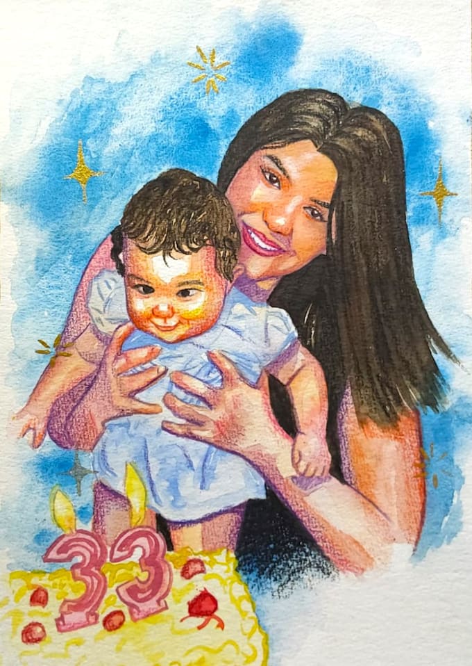 paint a children portrait from a reference photo