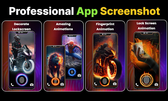 design android and ios app screenshots