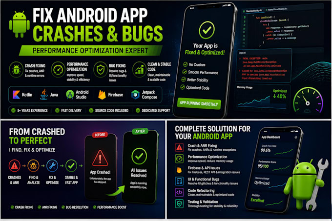 fix android app crashes, bugs and performance issues