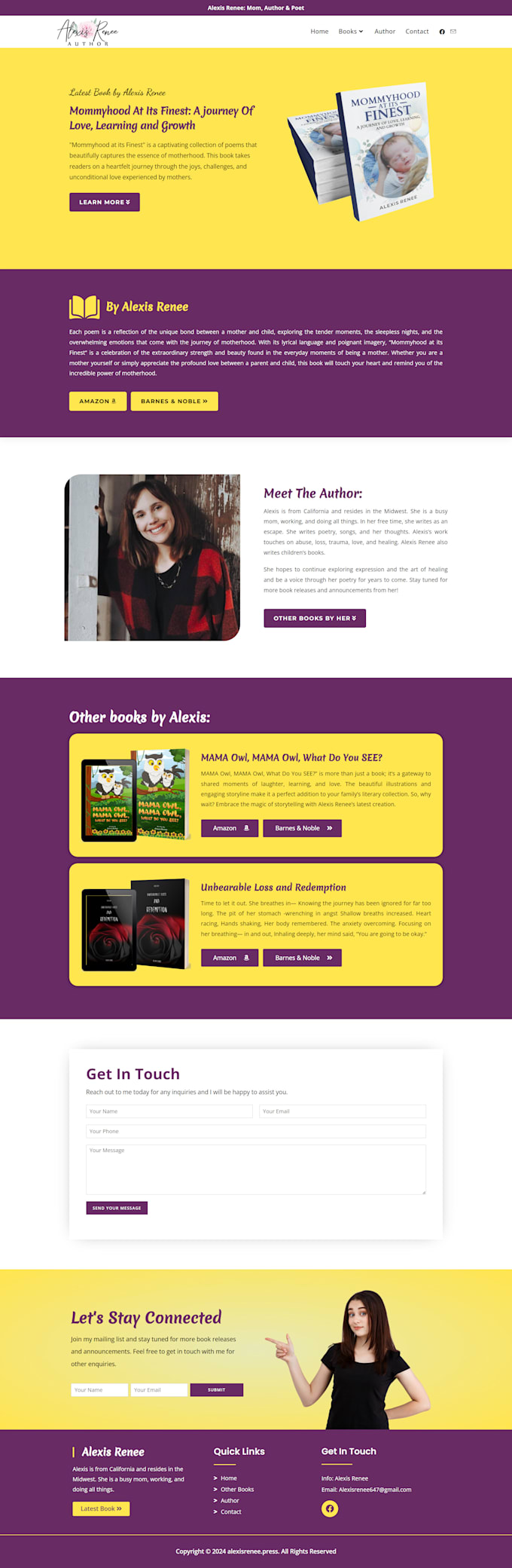 design a book author website or ebook website