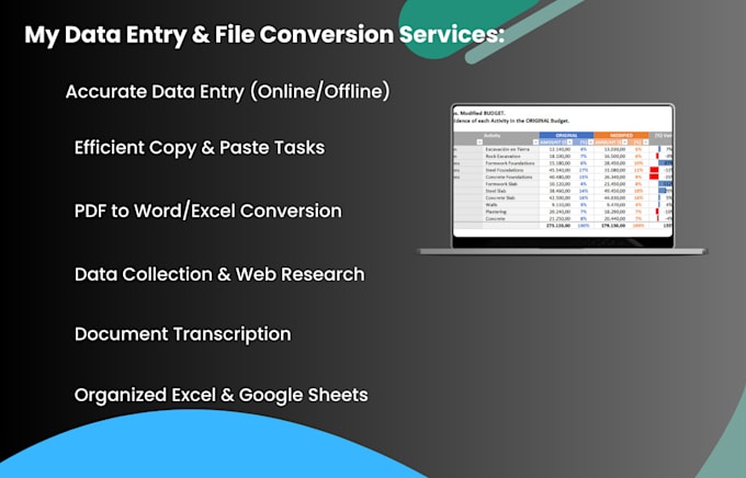 do data entry copy paste and file conversion