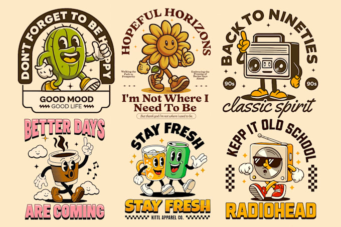 create rubber hose vintage retro cartoon illustrations