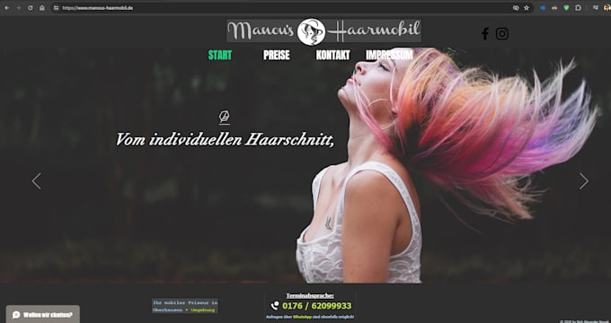 design a german landingpage with professional SEO using wix