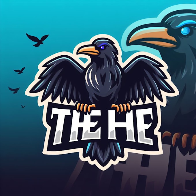 do, make, style, the, crow, bird, mascot logo design