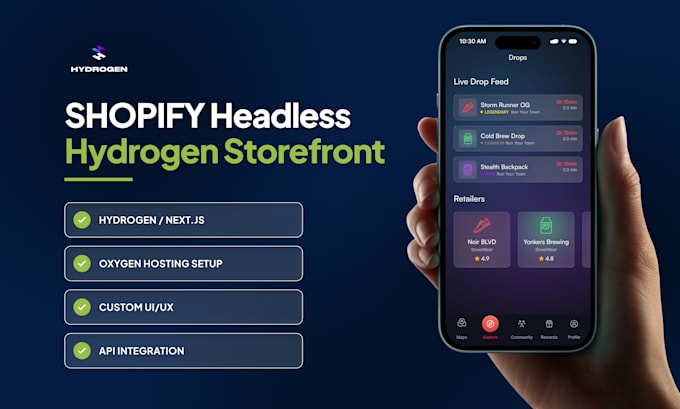 build shopify store or hydrogen storefront with oxygen hosting